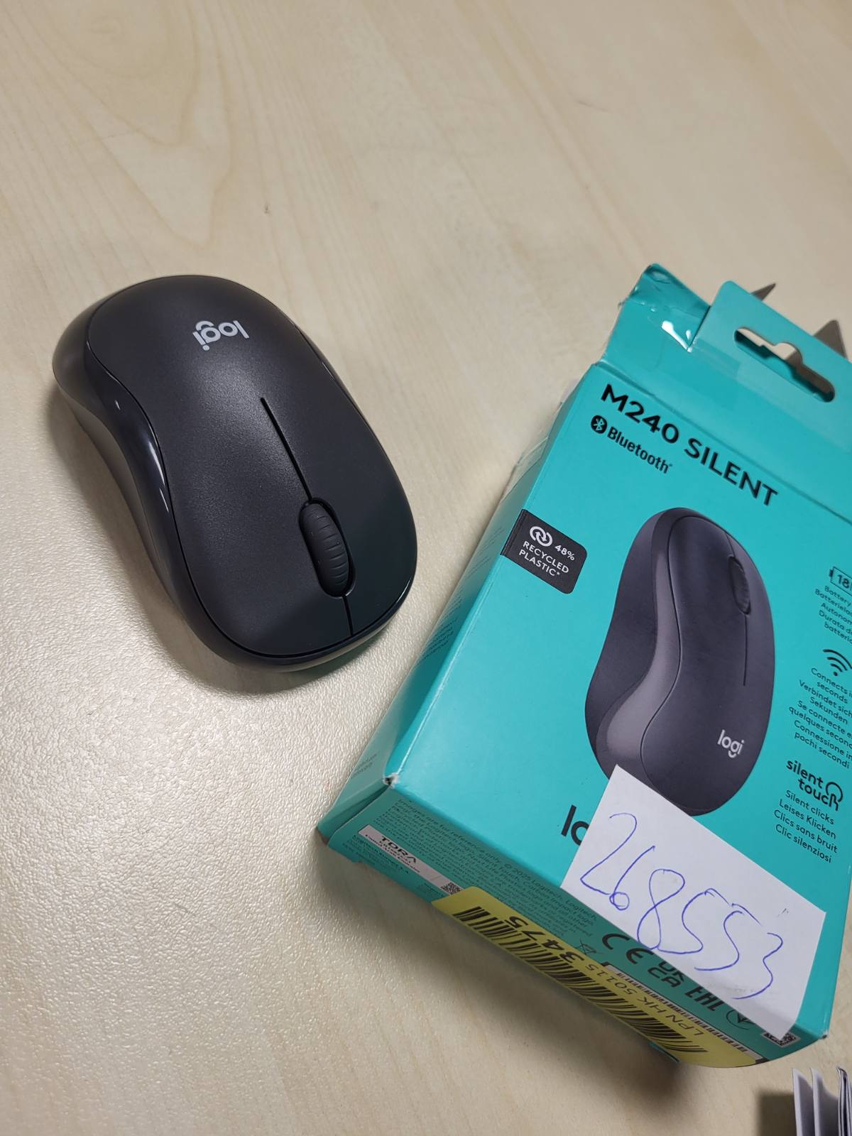268553 - Logitech Maus Bluetooth M240, pa tel, kompakt, gjurmim i qetë, bateri 18-mujore, për Windows, macOS, ChromeOS, i pajtueshëm me PC, Mac, laptop, tableta - grafit