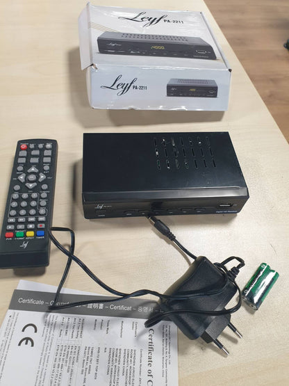 268576 - LEYF Dekoder PA-2211 për Televizion Dixhital Tokësor (DTT), Full HD 1080p, DVB-T2, Akordues DTT, HDTV, SCART, USB
