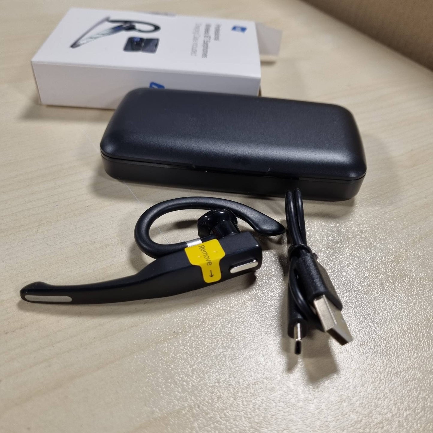 268701 - NK Kufje pa Tel Bluetooth 5.0, Kuti Karikimi 450 mAh, Funksion Pa Duar, Mikrofon, Bateri 100 mAh, Të Lehta, për iPhone dhe Android, Të Zeza