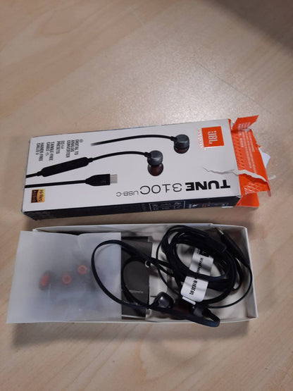268804 - JBL Tune 310 C Kufje me Tel, Tingull i Pastër Basi JBL, Lidhje USB-C, Kabllo e Sheshtë, Telekomandë me Mikrofon, E Zezë