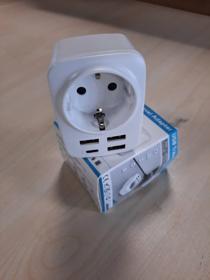 269096 - HOPPAC Adaptues udhëtimi 5 në 1 për Mbretërinë e Bashkuar, Angli, Gjermani, Tipi G për Irlandën, Hong Kongun, Singaporin, Malajzinë, Maltën, Qipron, Katarin dhe Pakistanin