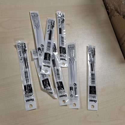 269243 - PENTEL LR10-A Pako me 12 Mbushje Boje Xheli, Majë Metalike 1 mm, E Zezë