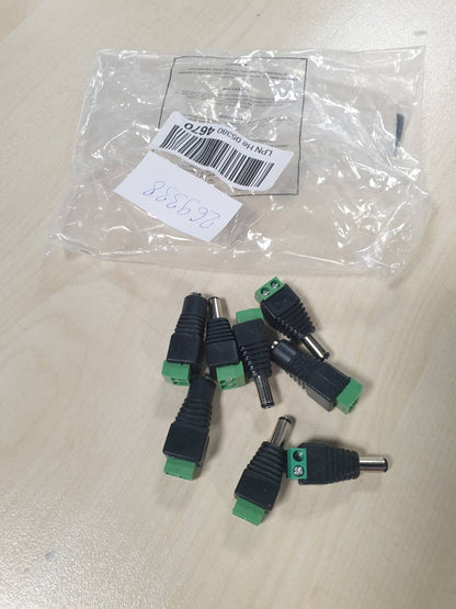 269338 - Lidhje, adaptor rryme DC 5.5 x 2.5 mm në bllok terminali dypolar (5x) + adaptor rryme DC prizë DC 5.5 x 2.5 mm në bllok terminali dypolar (5x)