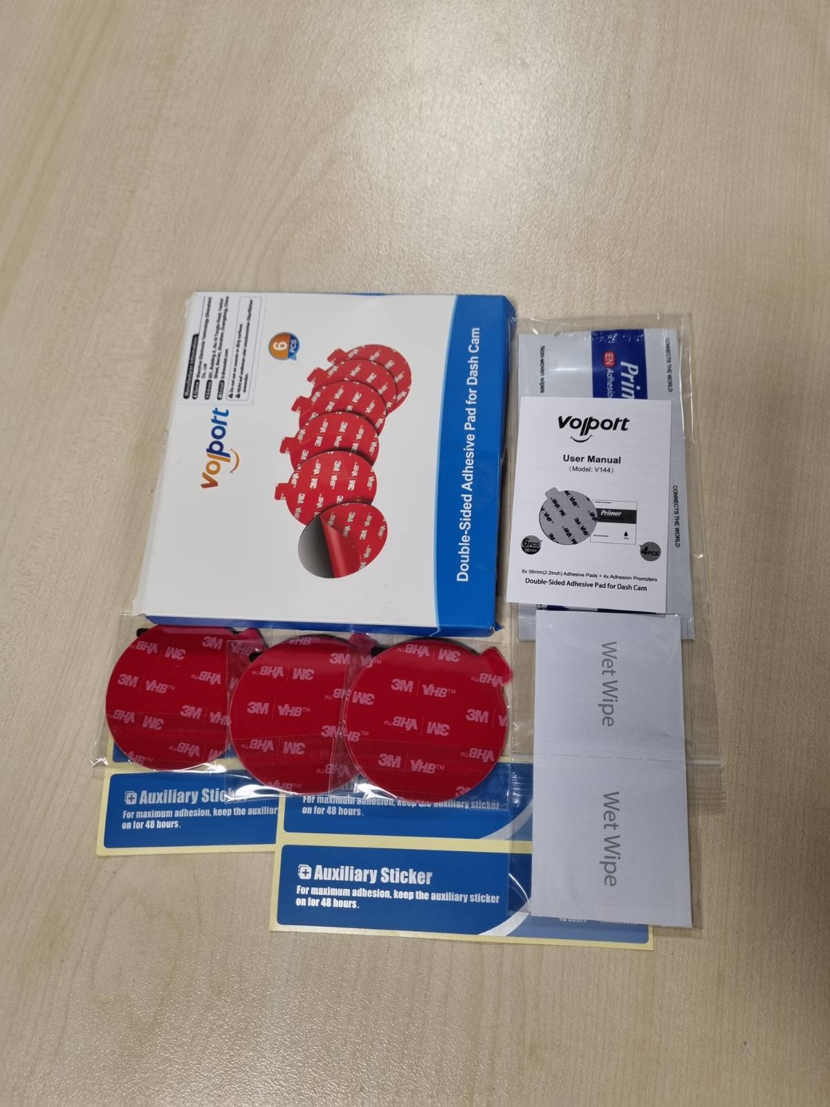 269442 - Volport Jastëkë ngjitës dyanësorë shumë të fortë, të rrumbullakët, 6 copë, 56 mm, rezistentë ndaj nxehtësisë, të papërshkueshëm nga uji, me 4 copë agjent ngjitës