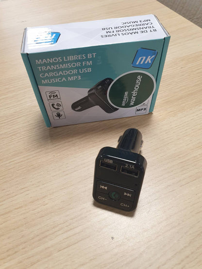 269555 - NK Transmetues FM Bluetooth V5.0 për makinë dhe kamion 12/24V, Thirrje pa duar, lexues muzike + EDR, adaptor marrësi radioje, karikim i shpejtë i dyfishtë USB 2.1A, model NK-FM2102