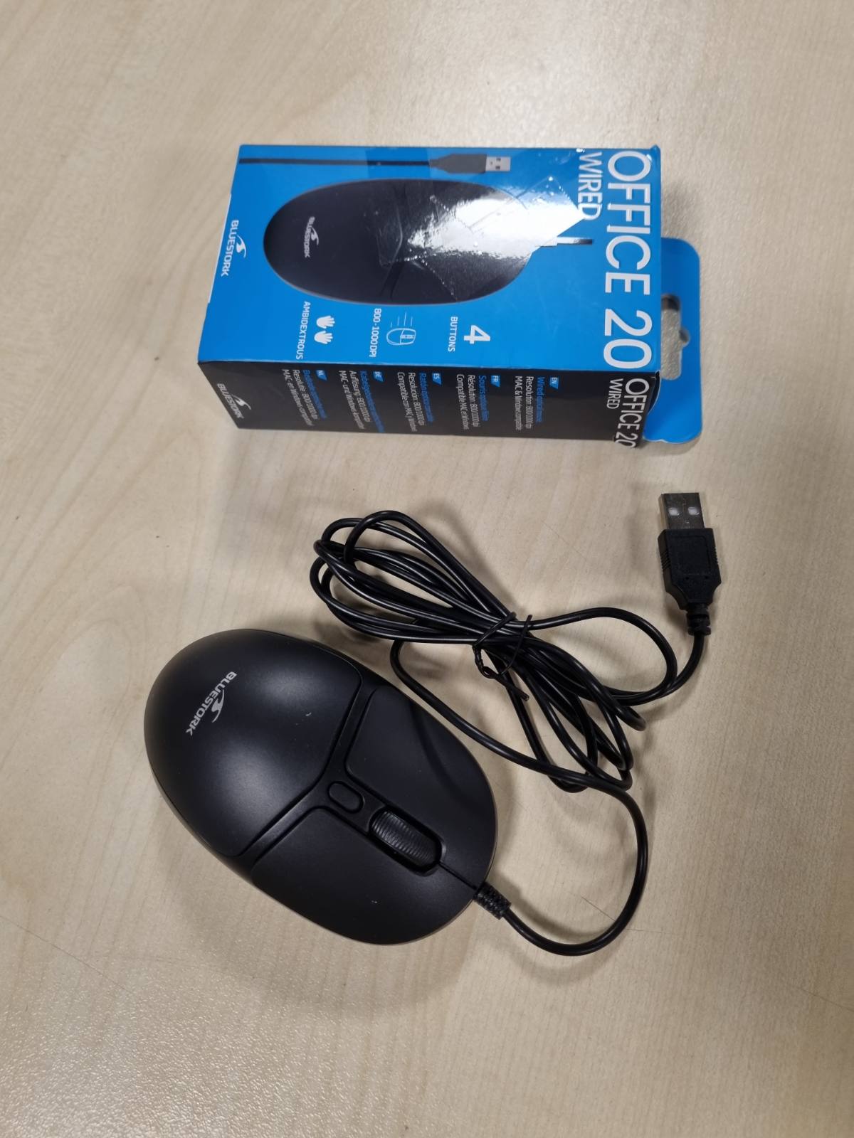 269569 - BLUESTORK - MW-OFF20 - MAUS ME TEL KOMPATK, i përgjegjshëm dhe preciz - Maus kompjuteri për të dyja anët - Performancë e lartë 1000 DPI - Pajtueshmëri me PC dhe Mac - E re
