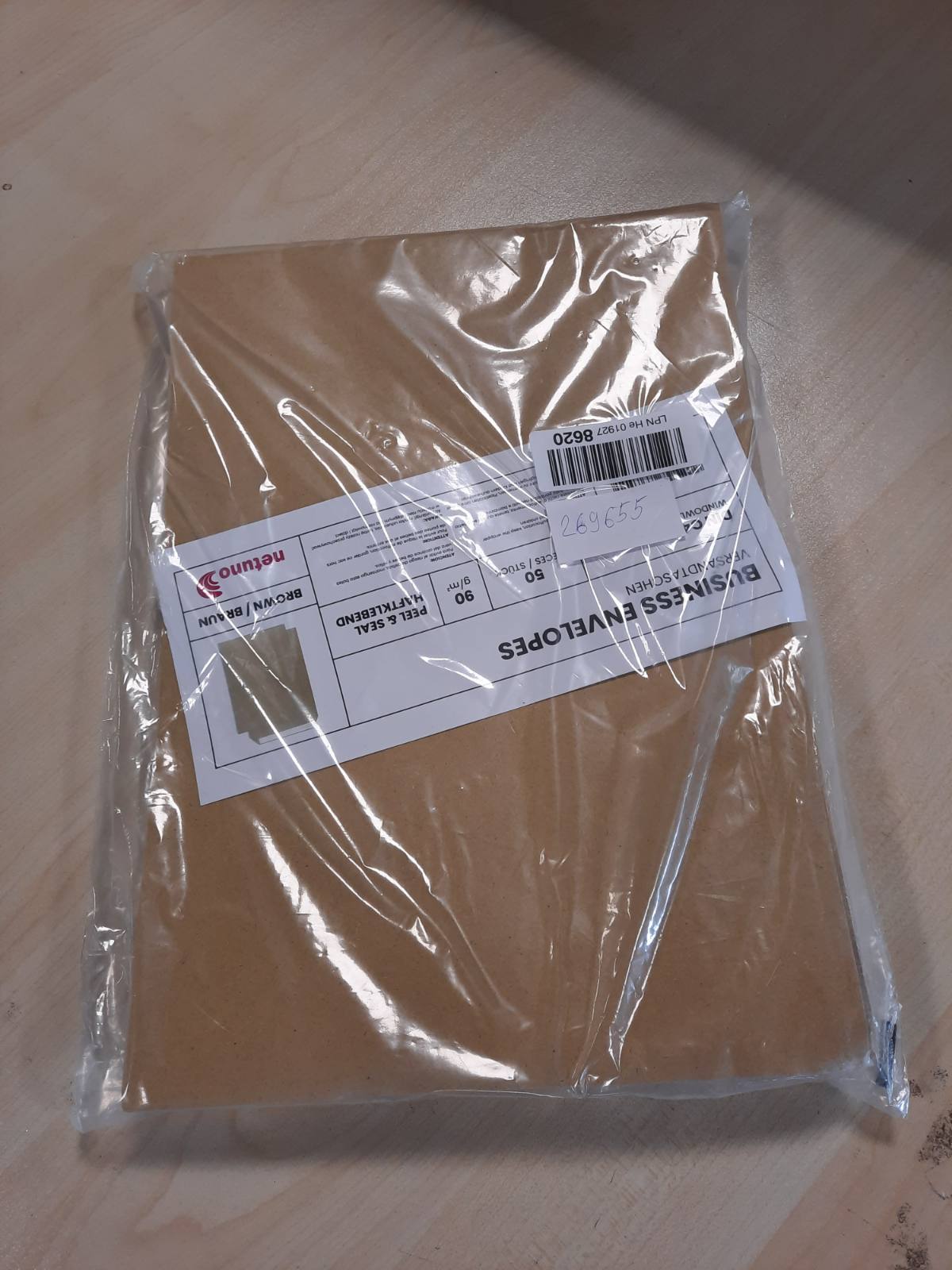 269655 - ZARFA TRANSPORTI NETUNO 50 Ngjyrë Kafe C4 229 x 324 mm 90g Zarfa të Mëdhenj pa Dritare