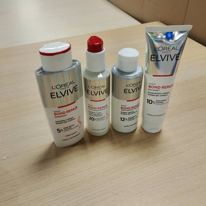 271152 - L'ORÉAL PARIS Kit Riparues Elvive Bond me Para-Shampo, Shampo, Balsam dhe Serum, për Flokë të Dëmtuar, me Acid Citrik