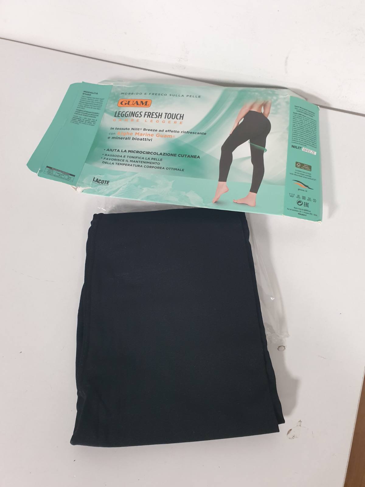 271180 - GUAM Legging Femme Fresh Touch Root Home Stemon, Noir, SM EU