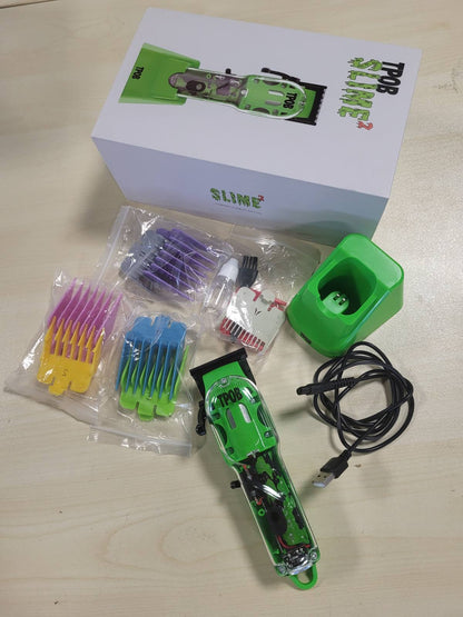 271191 - TPOB Makinë prerëse flokësh për meshkuj Slime 2, 6800 RPM, Mbulesë jeshile mat, Teh X Fade