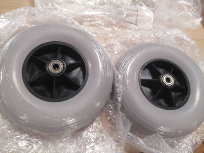271348 - RROTAT Palë prej 2 rrotash gome të forta për karrige me rrota elektrike, 8" x 2" (200 x 50).
