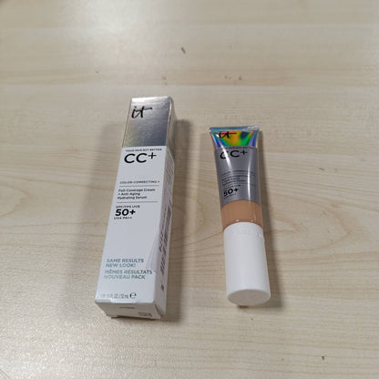271383 - iT COSMETICS, Krem CC+ dhe Fondatinë Anti-Plakje, Mbulim i Lartë, I papërshkueshëm nga uji, Përfundim Natyral, Formulë me Peptide, Kolagjen dhe Vitamina, Nuanca: E Çelët Mesatare, 32 ml