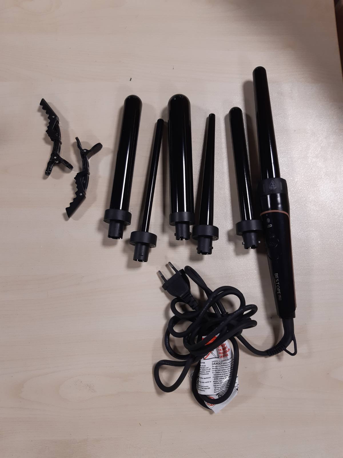 271384 - BESTOPE PRO, Set Drejtues Flokësh 6 në 1 Kaçurrela Flokësh (10-32 mm), Ngrohje e Shpejtë (30 sekonda), 2 Temperaturë, Fikje Automatike 60 minuta