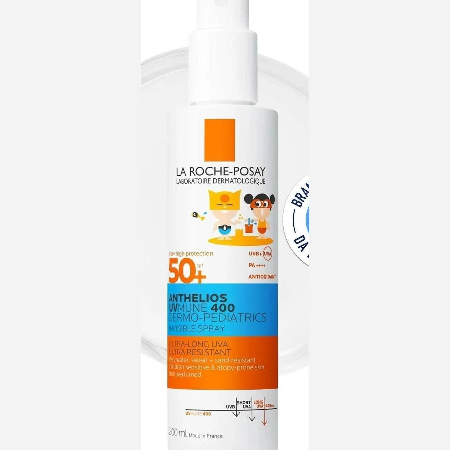 271544 - LA ROCHE-POSAY Anthelios UV Mune 400 Dermo-Pediatrics - Mbrojtje shumë e lartë për fëmijë, SPF 50+, Sprej i padukshëm për fytyrën, 200 ml