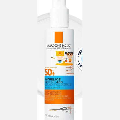 271544 - LA ROCHE-POSAY Anthelios UV Mune 400 Dermo-Pediatrics - Mbrojtje shumë e lartë për fëmijë, SPF 50+, Sprej i padukshëm për fytyrën, 200 ml