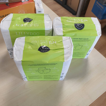 271593 - LILLYDOO - Pelena miqësore me lëkurën, madhësia 3 (6+ kg), pako me shumicë (87 njësi), mbrojtje nga rrjedhjet, të buta, pa aromë dhe pa locione