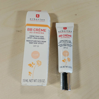 271607 - ERBORIAN Krem BB me Xhensen, Krem Përsosës 5-në-1, Trajtim Fytyre me SPF 20, Kozmetikë Koreane, Clair, 15ml
