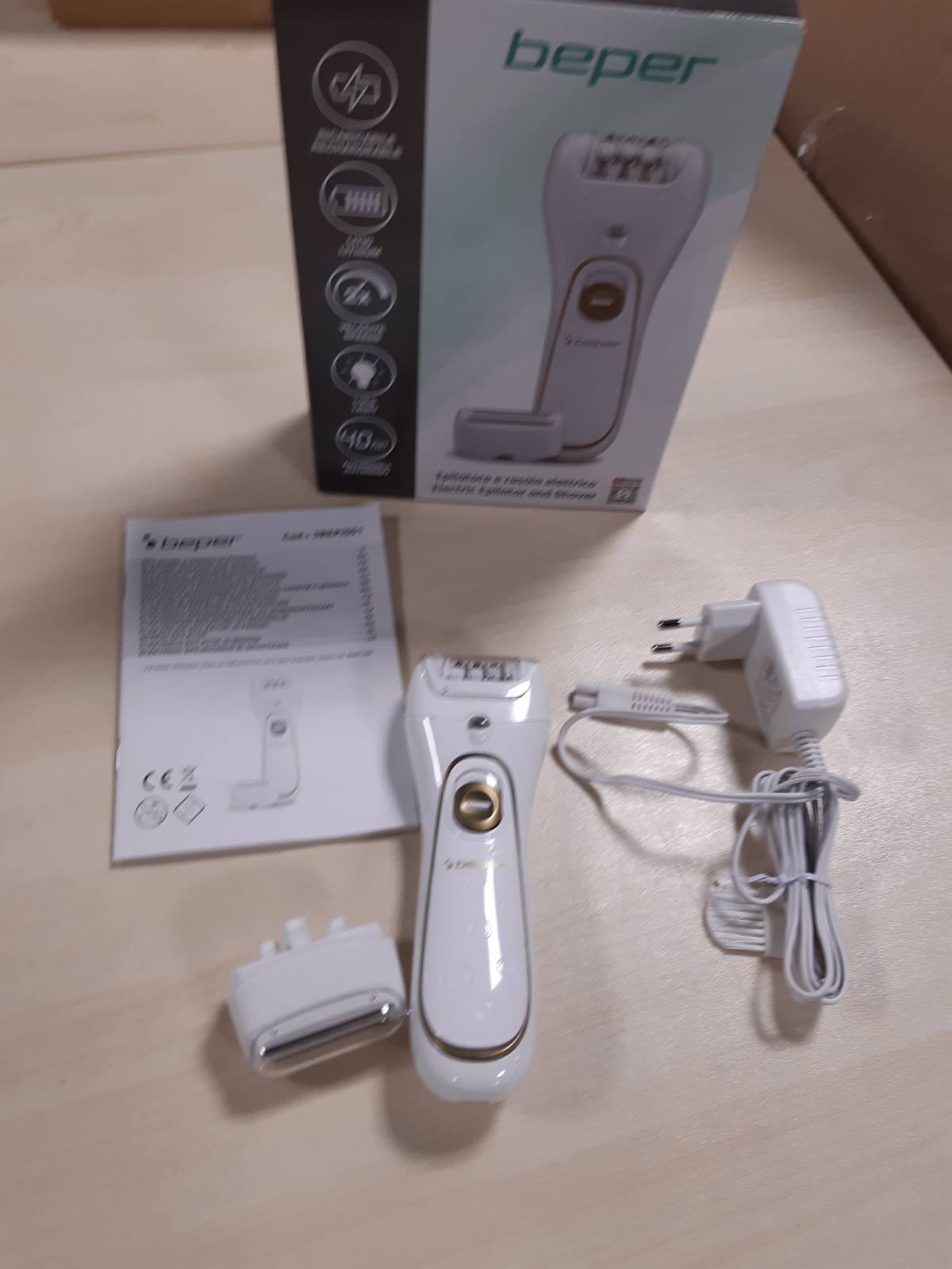 271688 - BEPER 3BEPI001 Epilator 2-në-1, Funksionim me kabllo ose i rikarikueshëm, Dy Koka, Dy Shpejtësi, Jetëgjatësi Baterie 40 Minuta