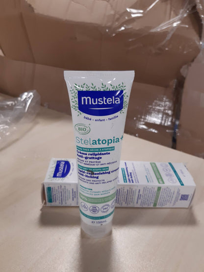 271712 - MUSTELA Stelatopia Krem organik kundër kruarjes, 150 ml, për fytyrën dhe trupin, për foshnje dhe fëmijë, 99% përbërës natyralë