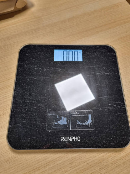 271768 - RENPHO, Peshore Dixhitale Banjo, Peshore Elektronike me Sensorë me Saktësi të Lartë, Ekran LED, Mermer, Core 1S