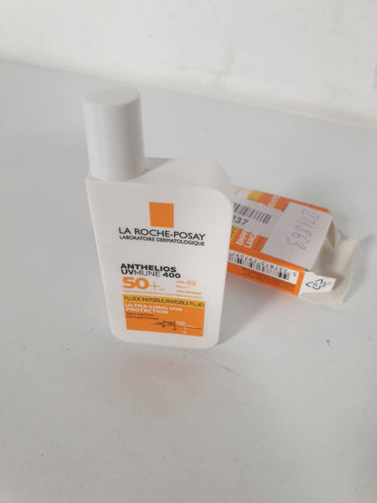 271863 - LA ROCHE-POSAY Lëng mbrojtës nga dielli për fytyrën, SPF 50+, 50 ml, për lëkurë të ndjeshme dhe alergjike, me filtër UV Mexoryl 400, Anthelios Invisible Fluid UVMune 400