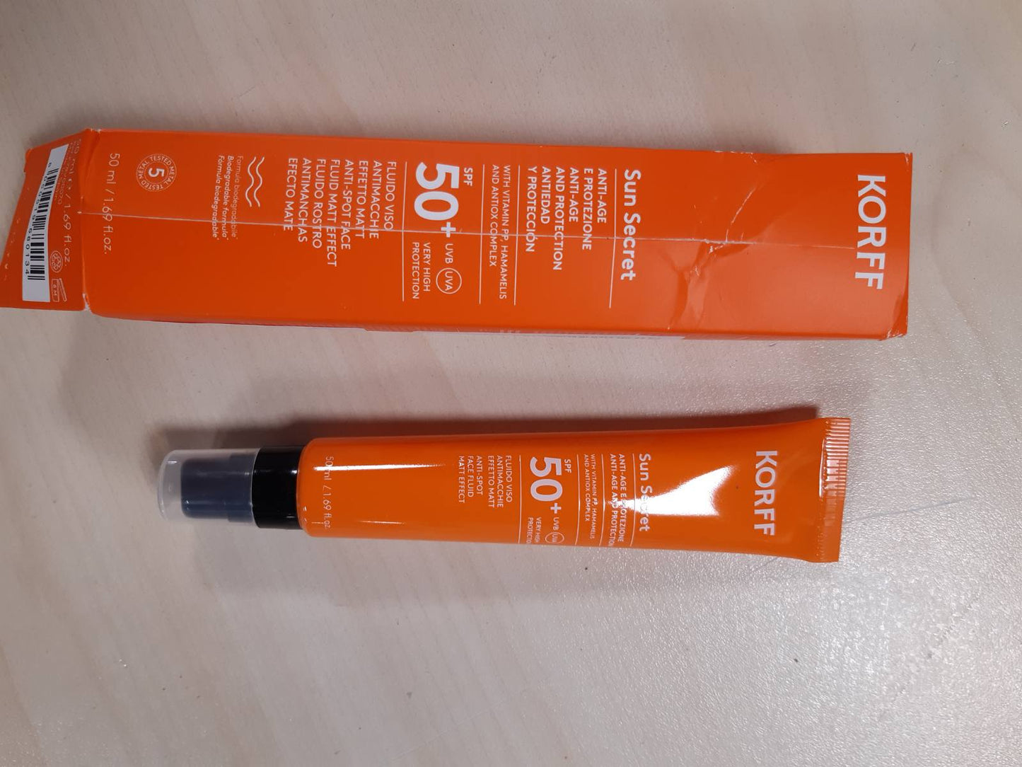 271950 - KORFF Lëng për fytyrën kundër njollave, SPF50+, 50 ml
