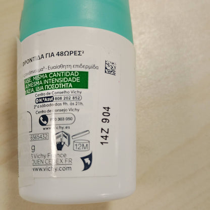 272182 - VICHY Deodorant Roll-On Dermo-Tolerance, 50 ml, për të gjitha llojet e lëkurës, efektivitet i dyfishtë