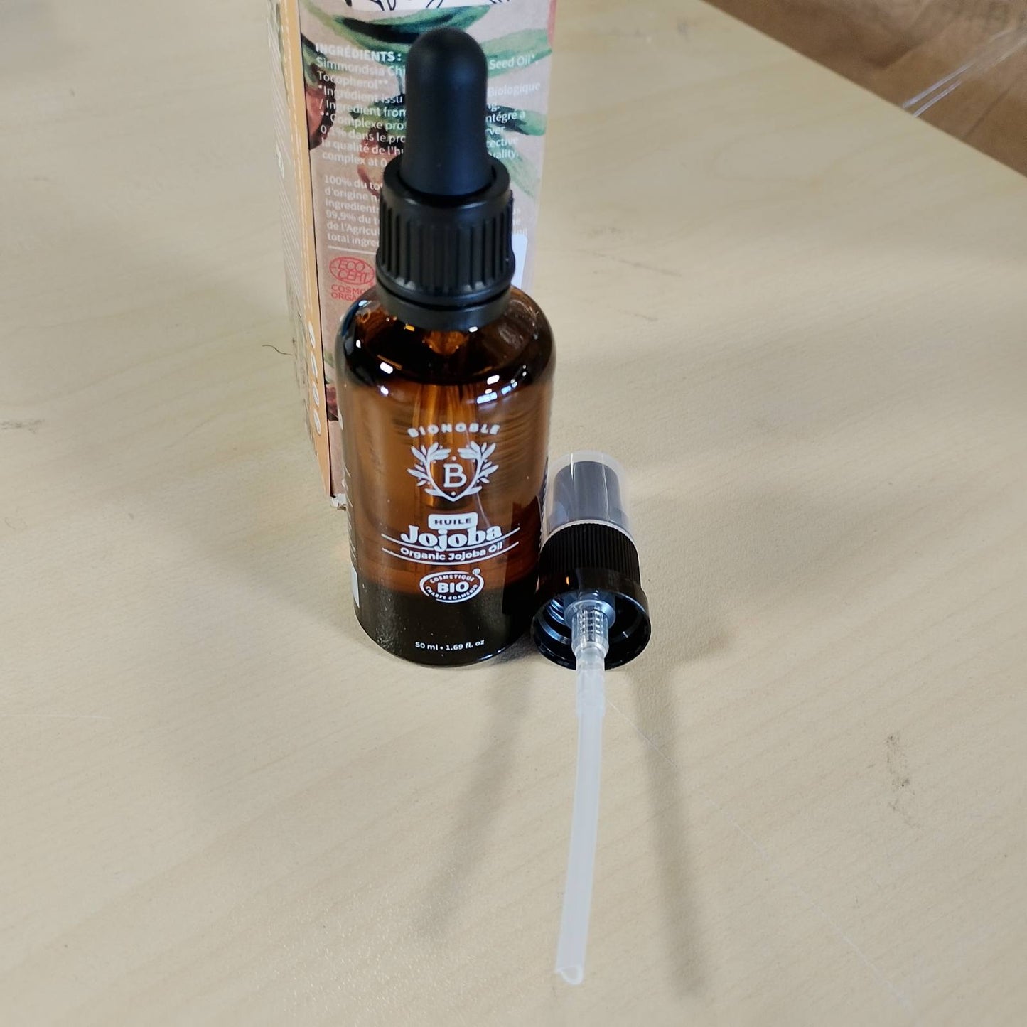 272266 - BIONOBLE Vaj Jojoba 100% i Pastër Organik, 50 ml, i shtypur në të ftohtë, vaj vegan për flokë, fytyrë, trup