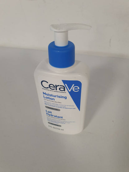 272349 - CERAVE Locion Hidratues, 236 ml, Ushqen, Hidraton dhe Ndihmon në Rivendosjen e Barrierës së Lëkurës, Fytyrë & Trup, Acid Hialuronik + 3 Ceramide Esenciale, Pa aromë