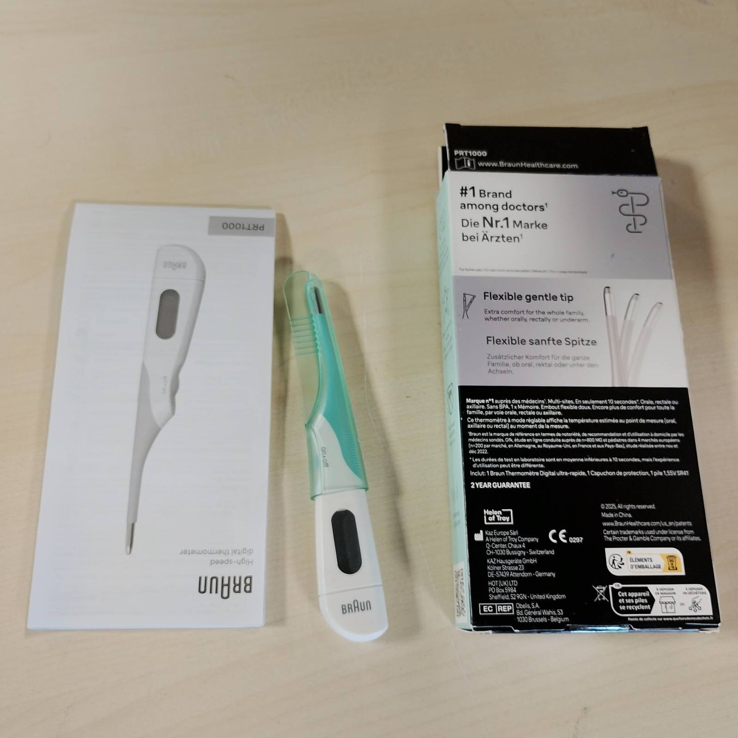 272448 - BRAUN Termometër dixhital me shpejtësi të lartë, PRT1000, për oral, rektal ose nën sqetull, i përshtatshëm për foshnje dhe fëmijë