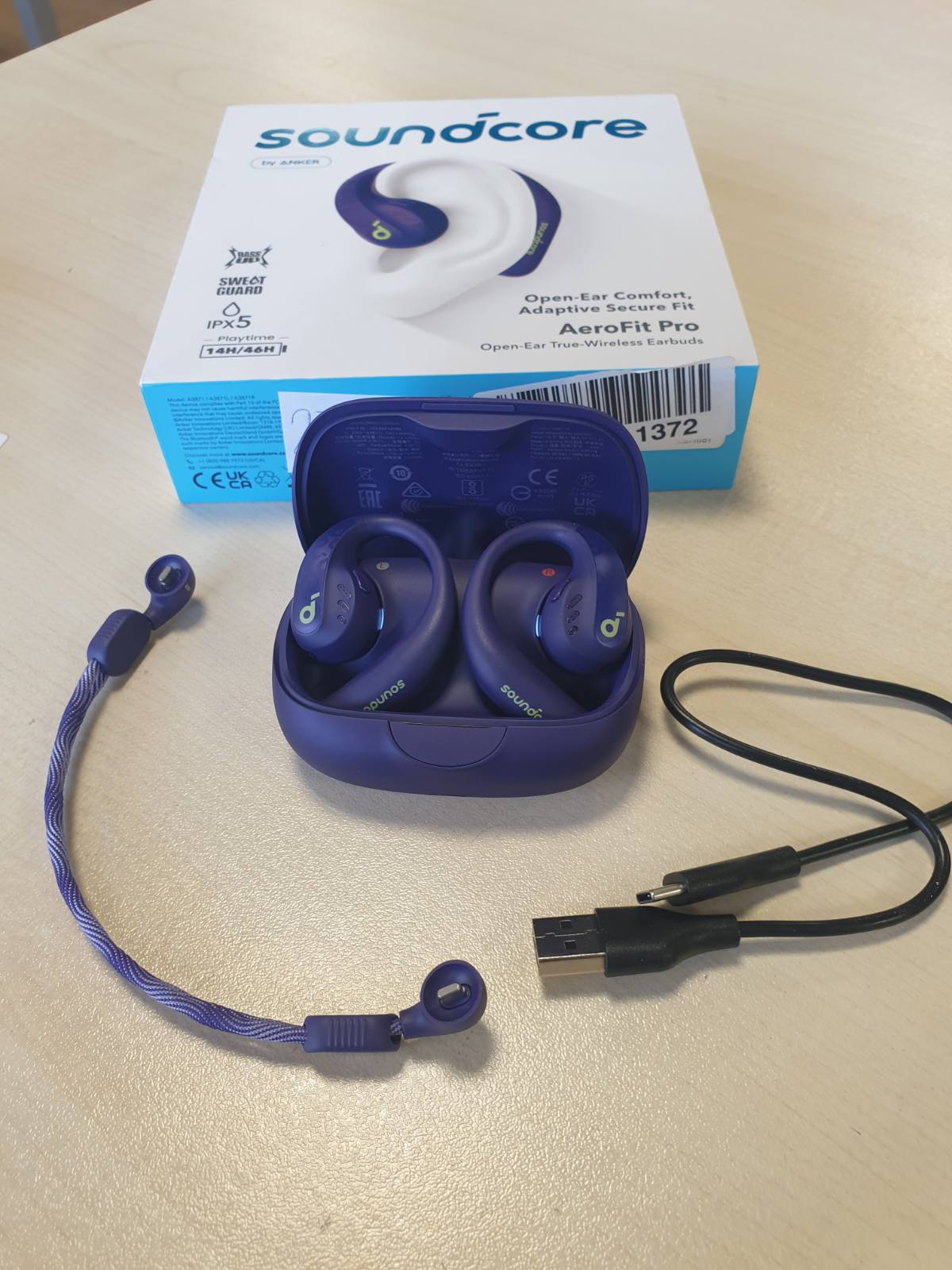 272691 - ANKER Kufje Soundcore AeroFit Pro, me vesh të hapur, ultra të lehta, dizajn ergonomik, tingull intensiv LDAC, Bluetooth 5.3, rezistencë ndaj ujit IPX5, jetëgjatësi baterie 46 orë, aplikacion, pa tel