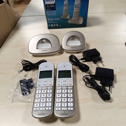 272975 - PHILIPS Telefon pa tel XL4902S/34, Pako me dy kablla, Argjend