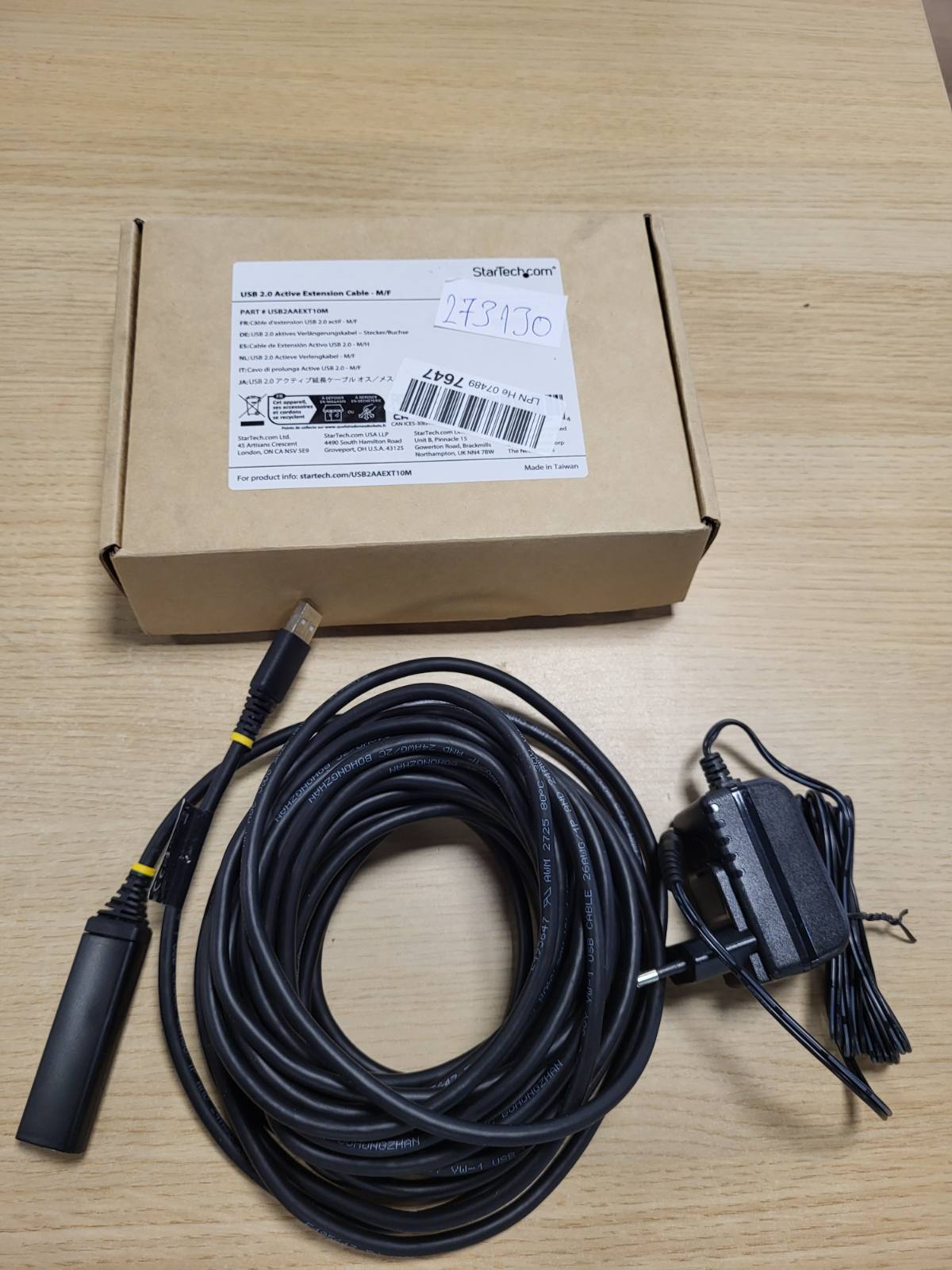 273130 - STARTECH.COM Kabllo zgjatues aktiv USB 2.0 10m - St/Bu - Kabllo zgjatues/përsëritës USB