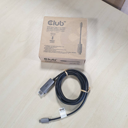 273137 - CLUB3D USB GEN2 TYPE-C NË HDMI™ 4K120Hz/8K60Hz HDR10, Kabllo aktive DSC1.2 St./St. 3m