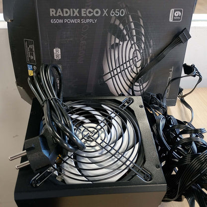 273280 - Tacens Radix ECO X 650, Furnizim me energji PC ATX, 650W, teknologji AI-RPM, efikasitet 87%, e zezë, 1RECOX650