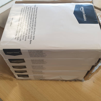 273475 - AMAZON BASICS Letër printeri, DIN A4, 80 g/m², 2500 fletë, 5 pako me 500, e bardhë