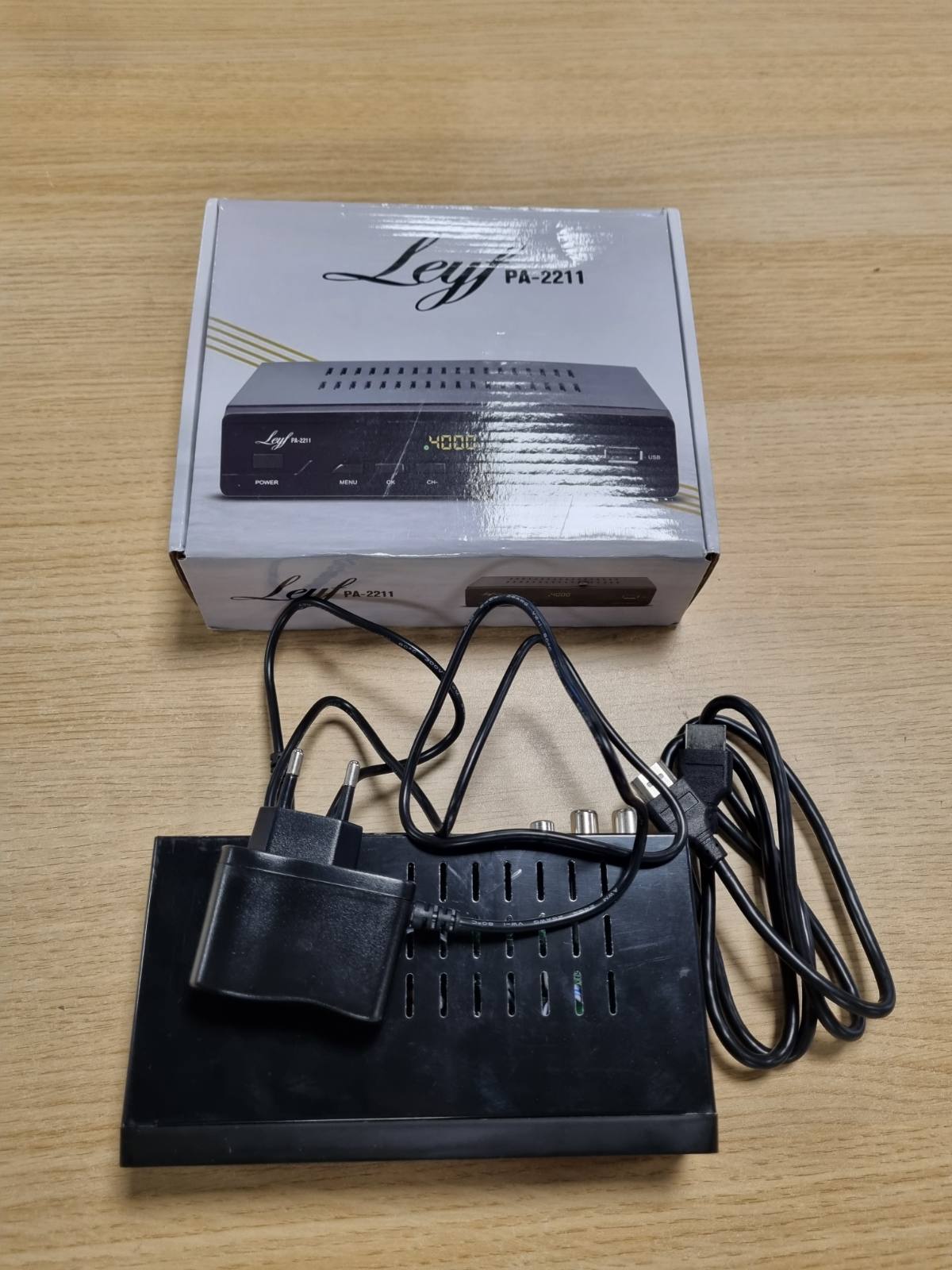 273537 - LEYF Dekoder PA-2211 për Televizion Dixhital Tokësor (DTT), Full HD 1080p, DVB-T2, akordues DTT, dekoder TV HD (HDTV, SCART, USB) për TV
