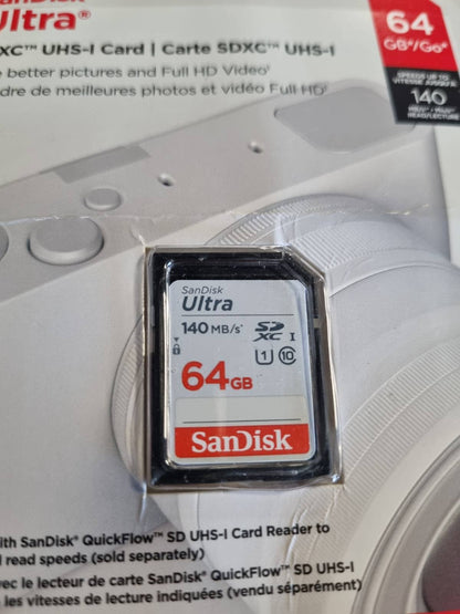 273679 - SAN DISK 64GB Ultra SDXC - Shpejtësi deri në 140MB/s, vlerësim A1, kartë UHS-I, Klasa 10, U1