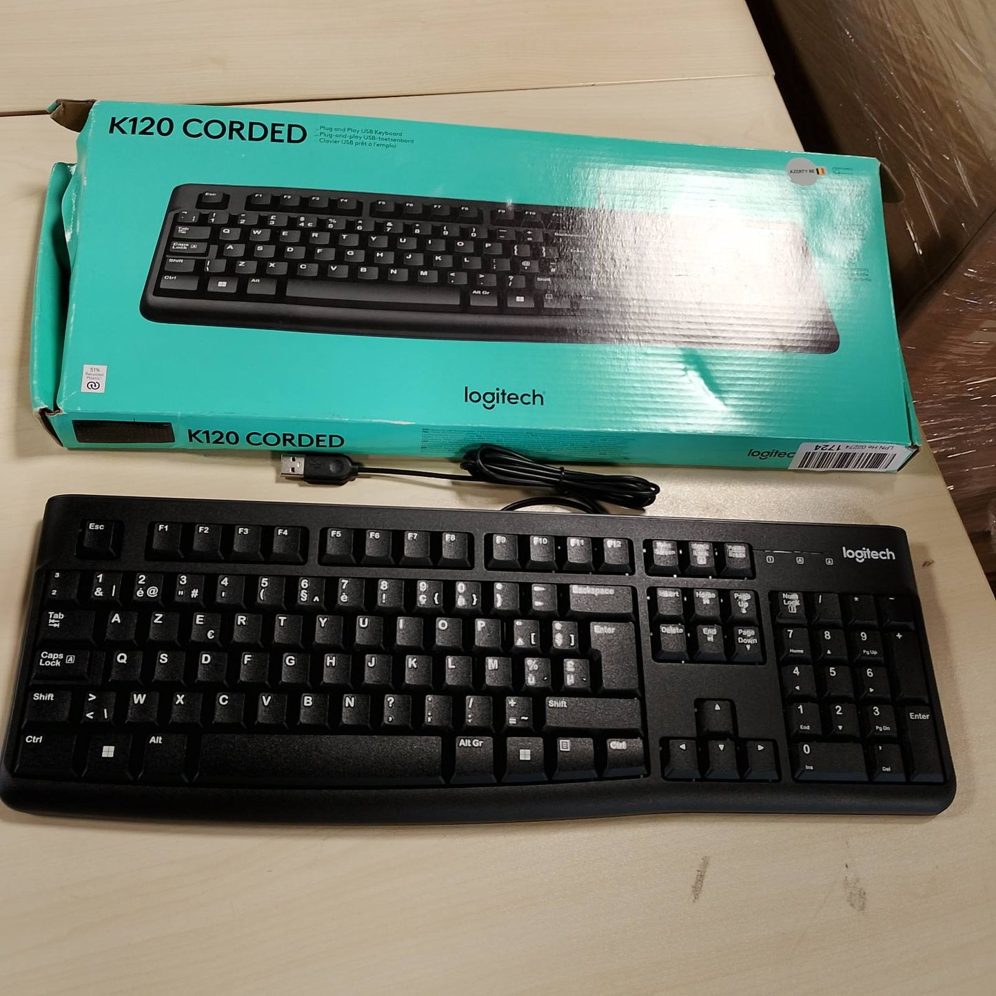 273778 - LOGITECH K120 Tastiera me Tel për Windows, Faqosje Belge AZERTY, E Zezë