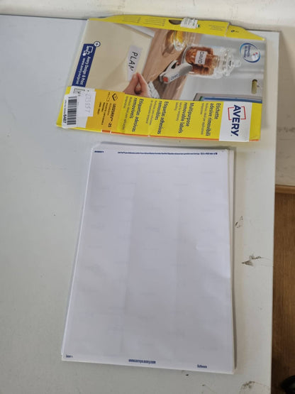 273857 - AVERY ZWECKFORM L6025REV-25 Etiketa Universale 450 plus 90 etiketa ngjitëse shtesë, 63.5x46.6 mm në A4, 30 fletë, të bardha