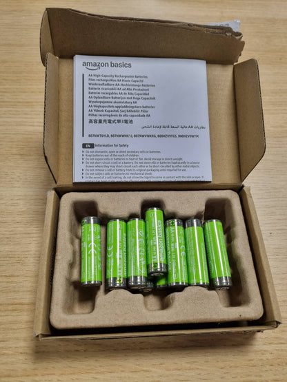 273935 - AMAZON BASICS Pako me 11 bateri AA NiMH të rikarikueshme, 2400 mAh, 1.2 V, të rikarikueshme deri në 400 herë, të parakarikuara