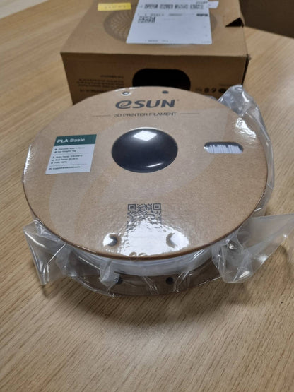 274051 - eSUN Filament PLA 1.75 mm, saktësi dimensionale +/- 0.05 mm, 1KG (2.2 LBS) Filament PLA i shpejtë me bobinë për printera 3D, i bardhë i ftohtë