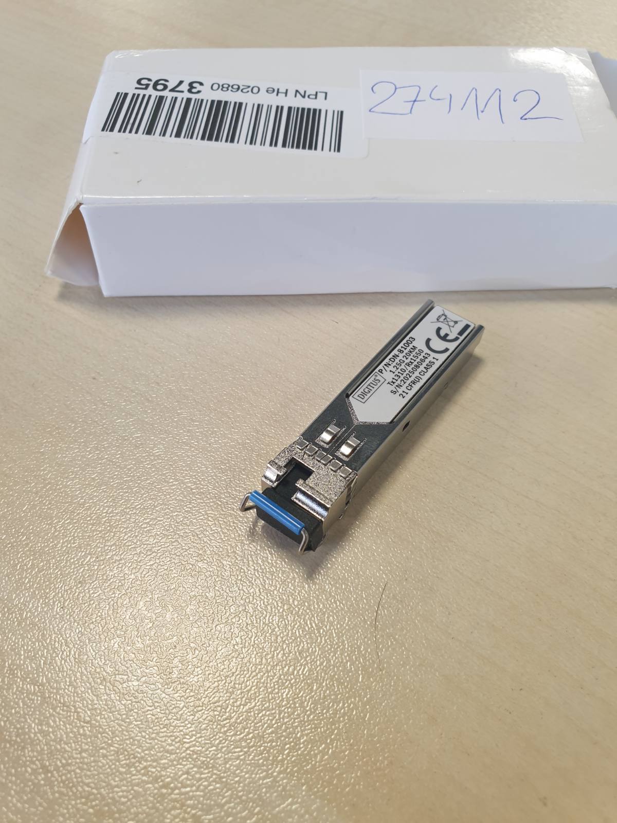 274112 - DIGITUS Moduli Gigabit SFP, Mini GBIC, Singlemode, LC Simpleks (BiDi), Tx 1310nm / Rx 1550nm, 20 km, 1.25 Gbit/s