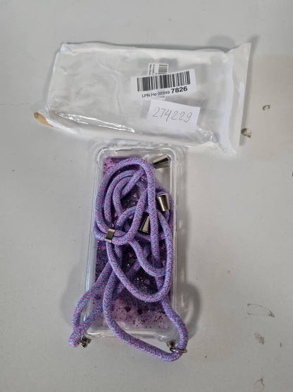 274229 - VAUKI Mbrojtëse telefoni me rrip për Xiaomi Redmi Note 11/Note 11S, silikoni transparent, dizajn varëse me rërë të lëvizshme, vjollcë