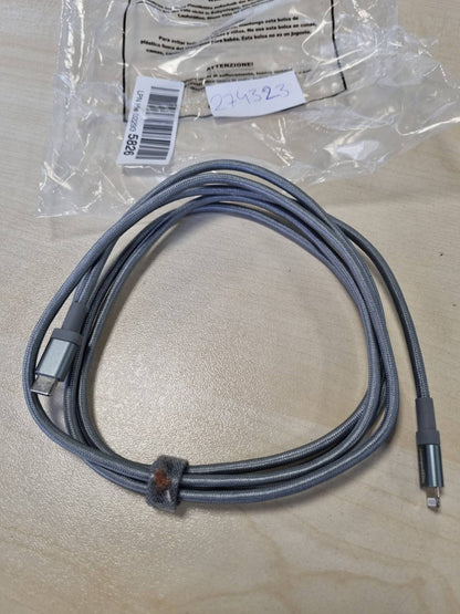 274323 - AMAZON BASICS Kabllo USB-C në Lightning, najlon i endur, MFi, 1.8 m, Gri e errët