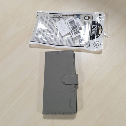 274432 - UITUIM Mbrojtëse për Samsung Galaxy S10 (Jo për S10+), Mbrojtëse prej lëkure portofoli me mbajtëse karte, Mbyllje magnetike, Gri