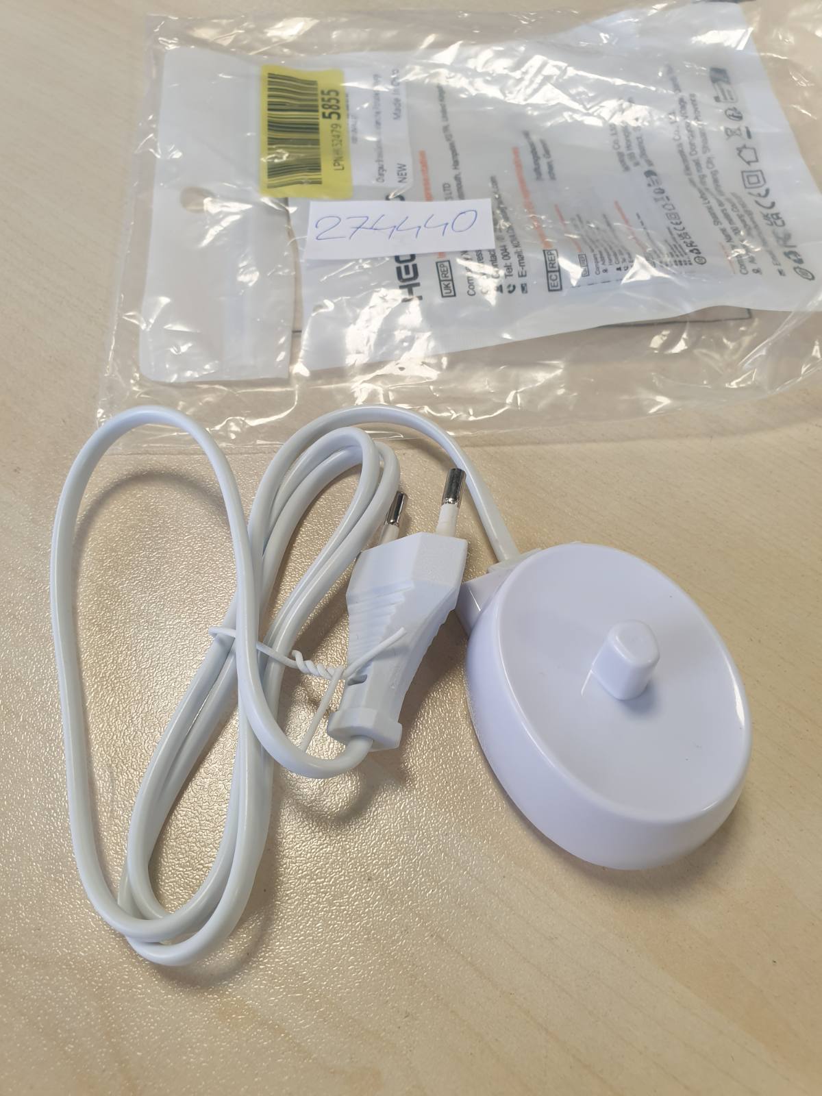274440 - Karikues elektrik për furça dhëmbësh Braun për Oral-B 3757, zëvendëson Pro 3/2/1, Pro 600 700 1000 2000 2900 3000 3900, kabllo energjie zëvendësuese, rezistente ndaj ujit