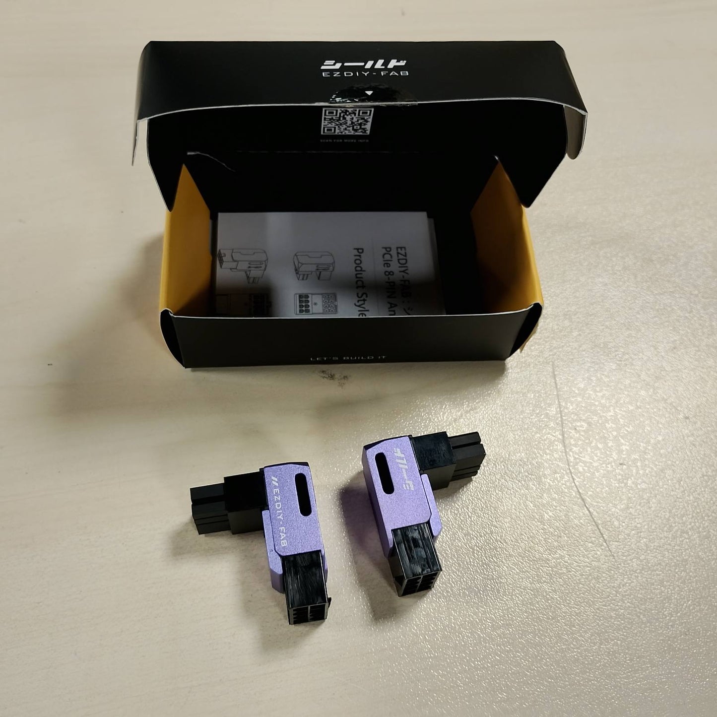 274524 - EZDIY-FAB Adaptues energjie GPU PCIe me 8 kunja, lidhës 90 gradë, dizajn alumini, për kartë grafike standarde - pako me 2 pjesë