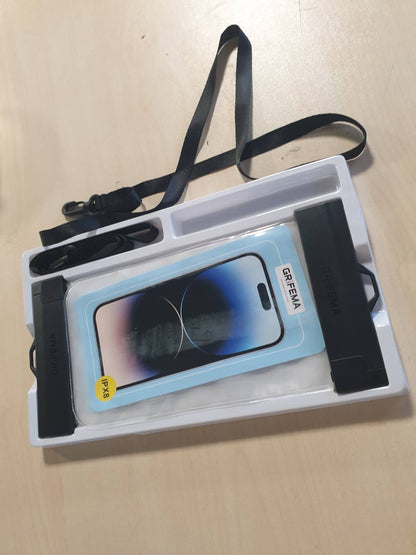 274553 - GRIFEMA GH01, [2 Njësi] Mbështjellëse Telefoni Celulare e Papërshkueshme nga Uji, Çantë Universale IPX8 për iPhone, Xiaomi, Samsung, deri në 8.2", e Zezë