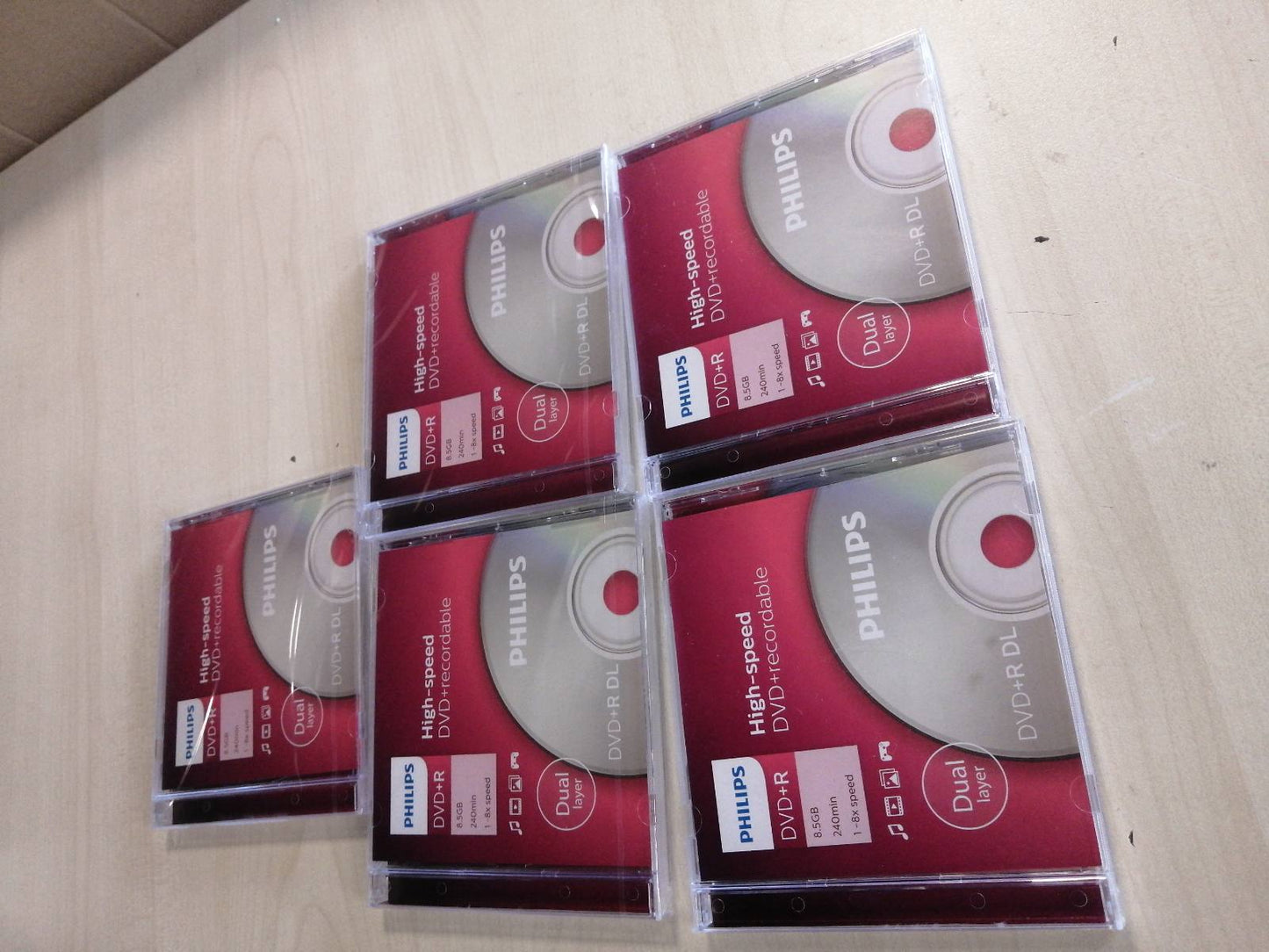 274615 - PHILIPS DVD+R DoubleLayer 8.5GB 8x 5er Pack